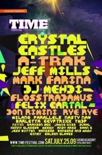 Time Festival W Crystal Castles, A-Trak, Jeff Mills - Página frontal