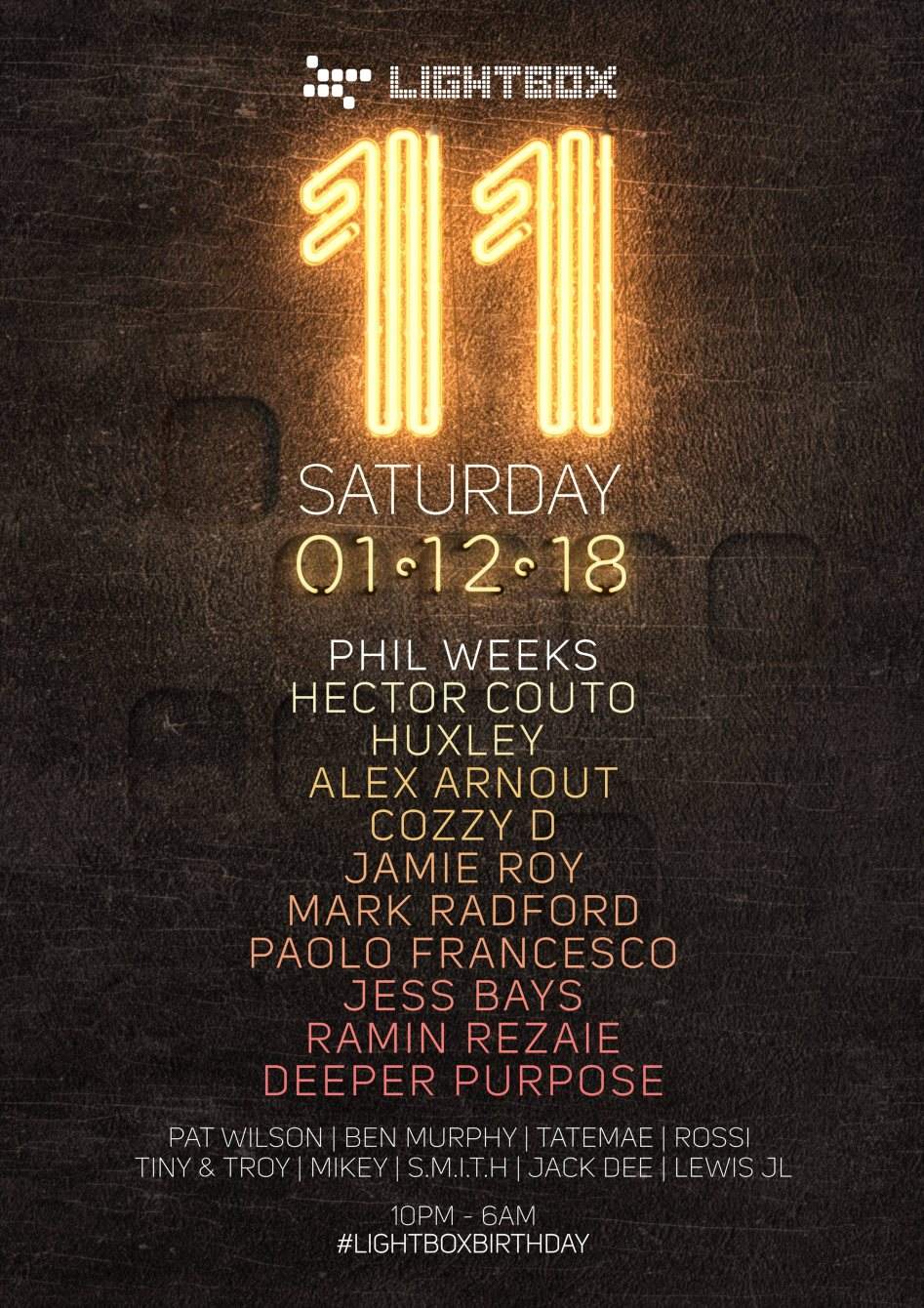 Lightbox 11th Birthday with Phil Weeks, Hector Couto, Huxley & More - Página trasera
