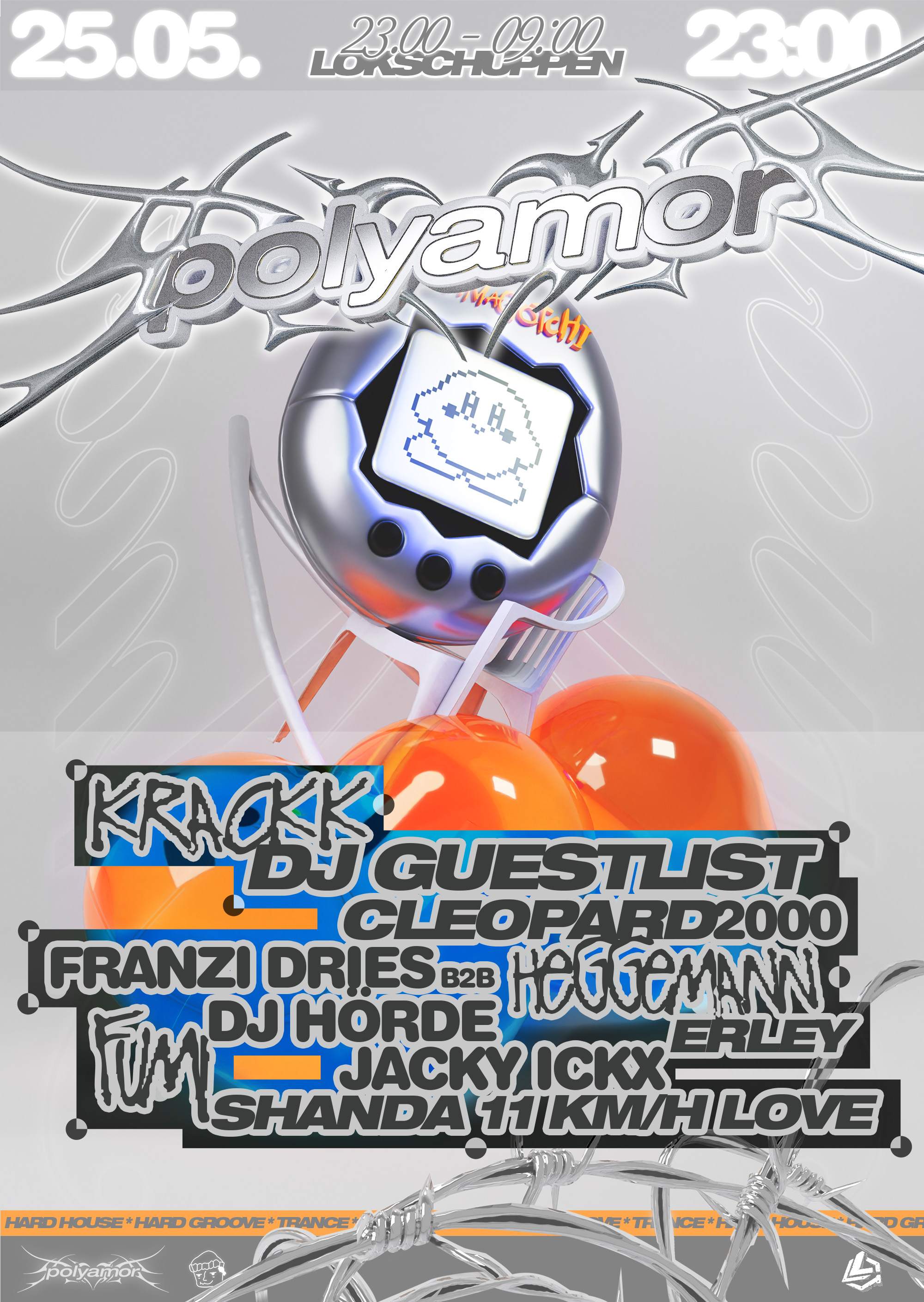 Polyamor pres. DJ GUESTLIST, Cleopard2000, Heggemann, Krackk, Franzi Dries B2B DJ HÖRDE [BDME] - Página frontal