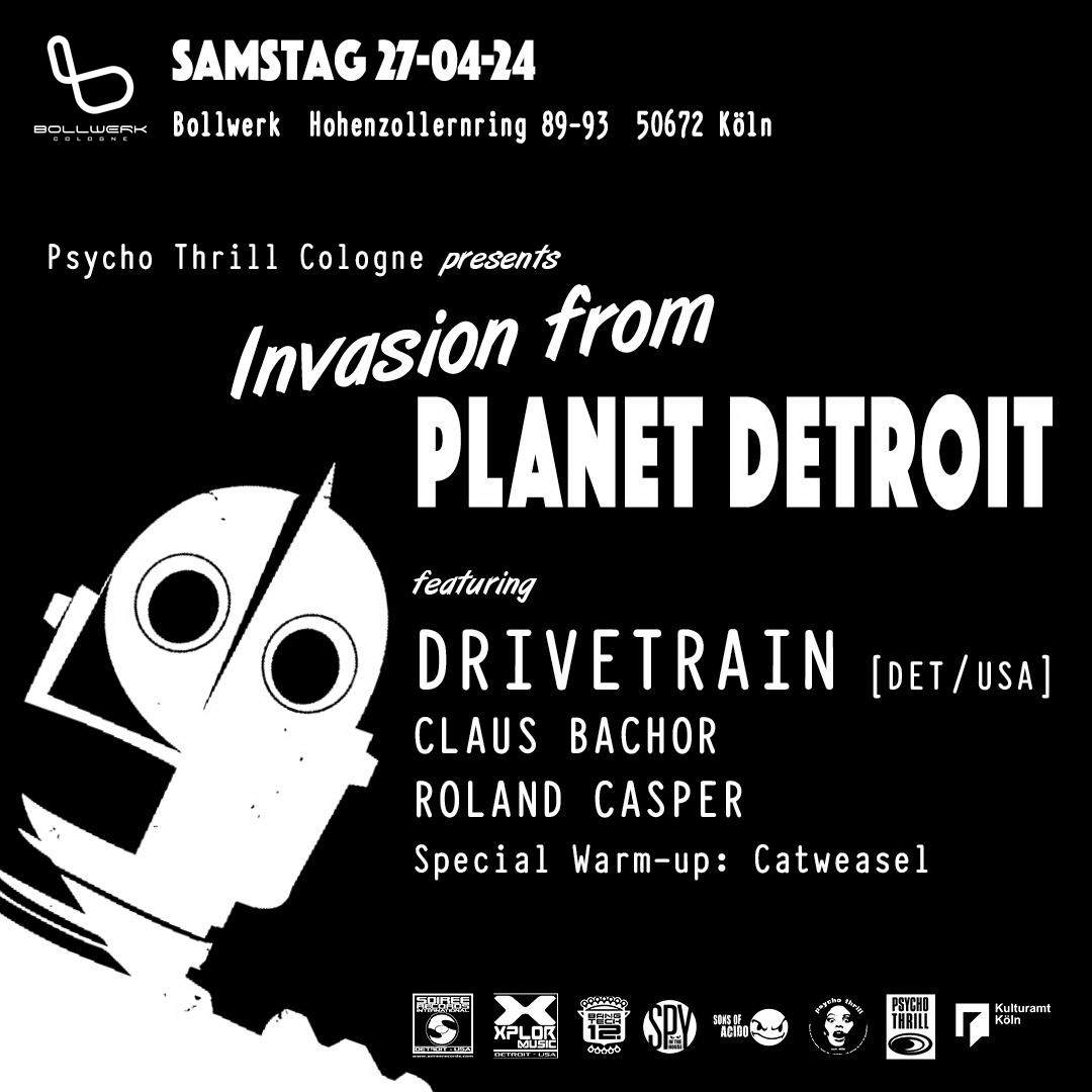PSYCHO THRILL vs/ Drivetrain [Invasion From Planet Detroit] - フライヤー表