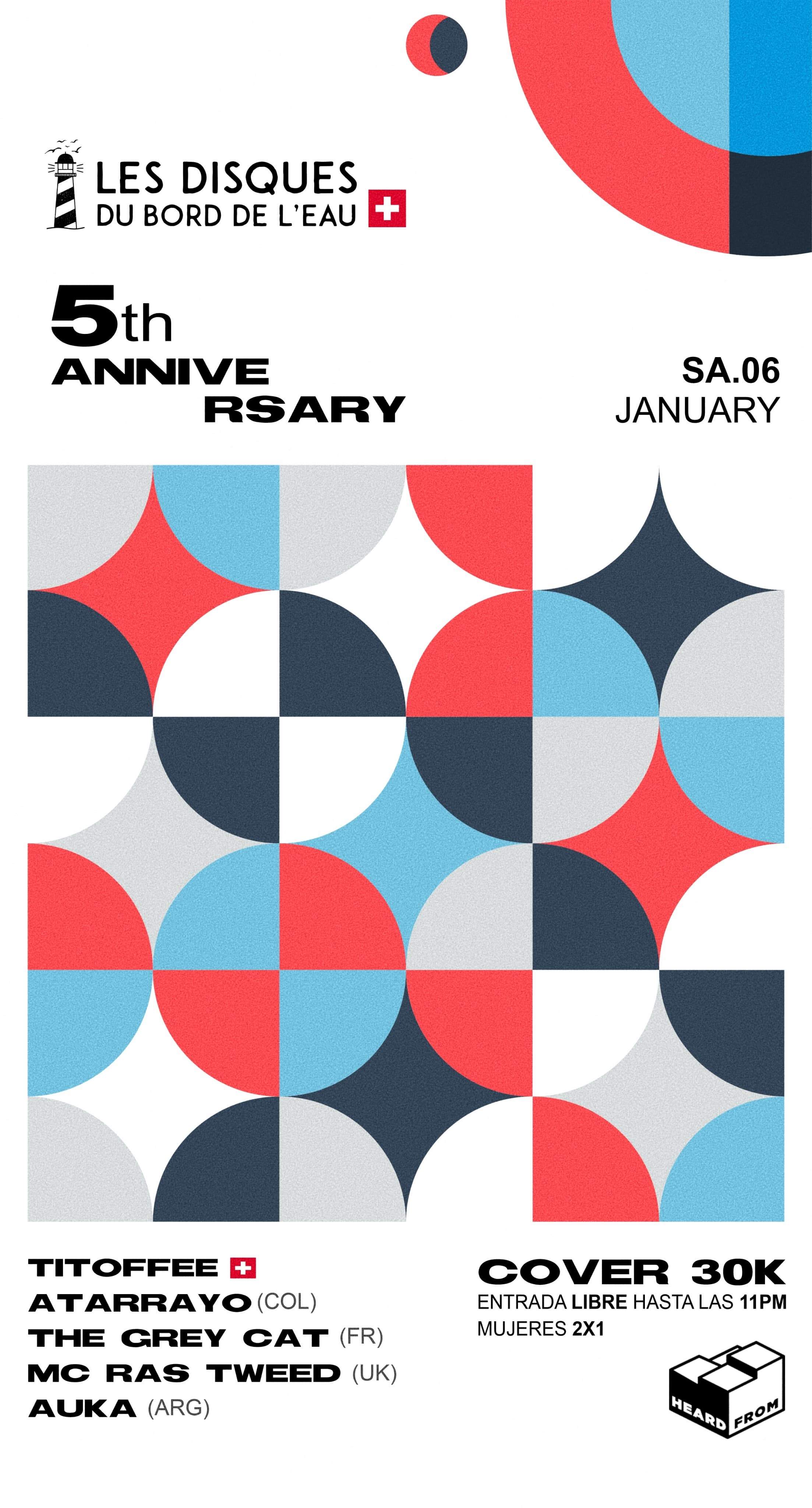 5 Years Record Label Night - Les Disques du bord l'eau (Switzerland) - フライヤー表