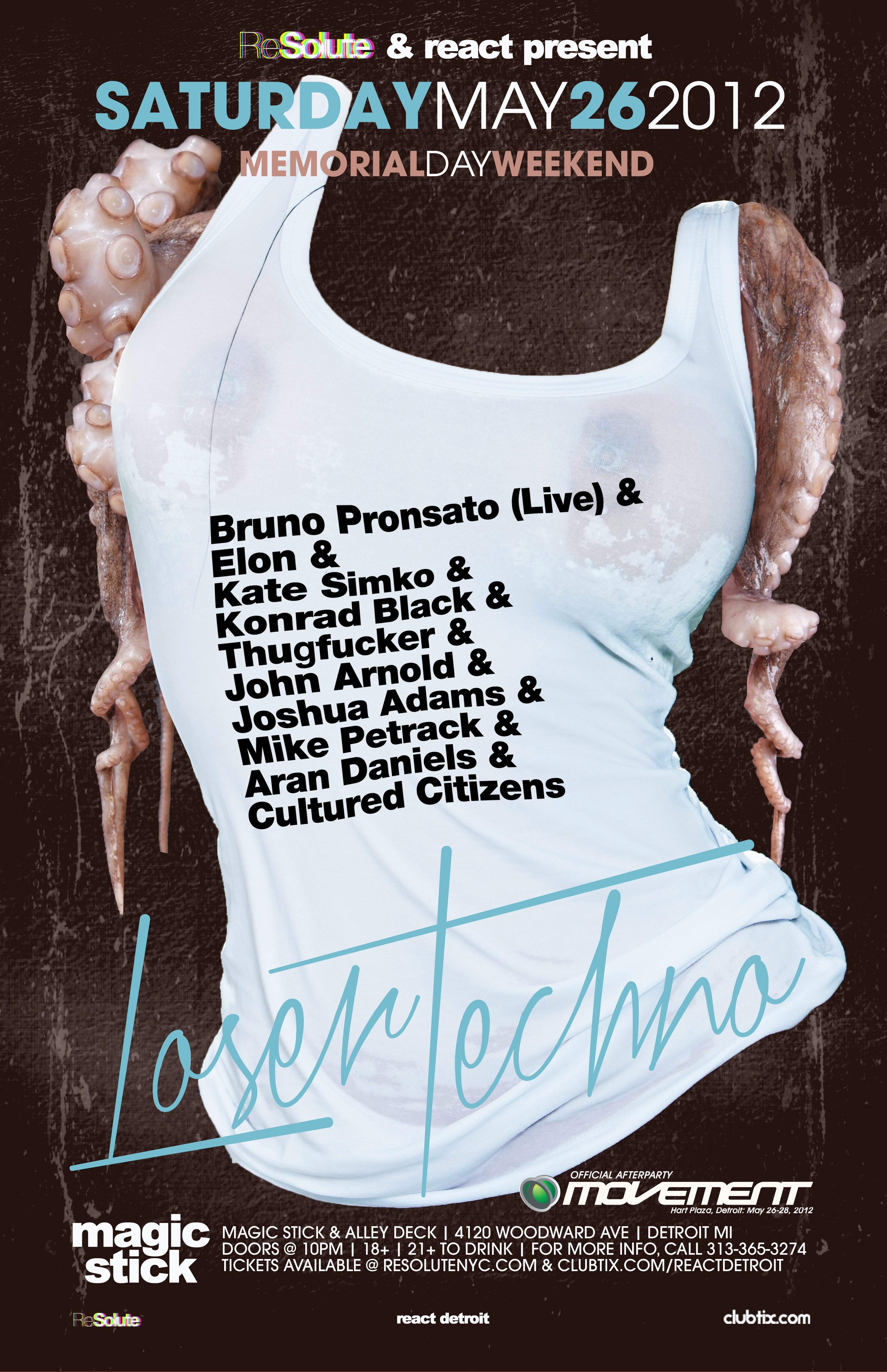 Loser Techno w Bruno Pronsato, Elon, Kate Simko & More - Official Movement After Party - Página frontal