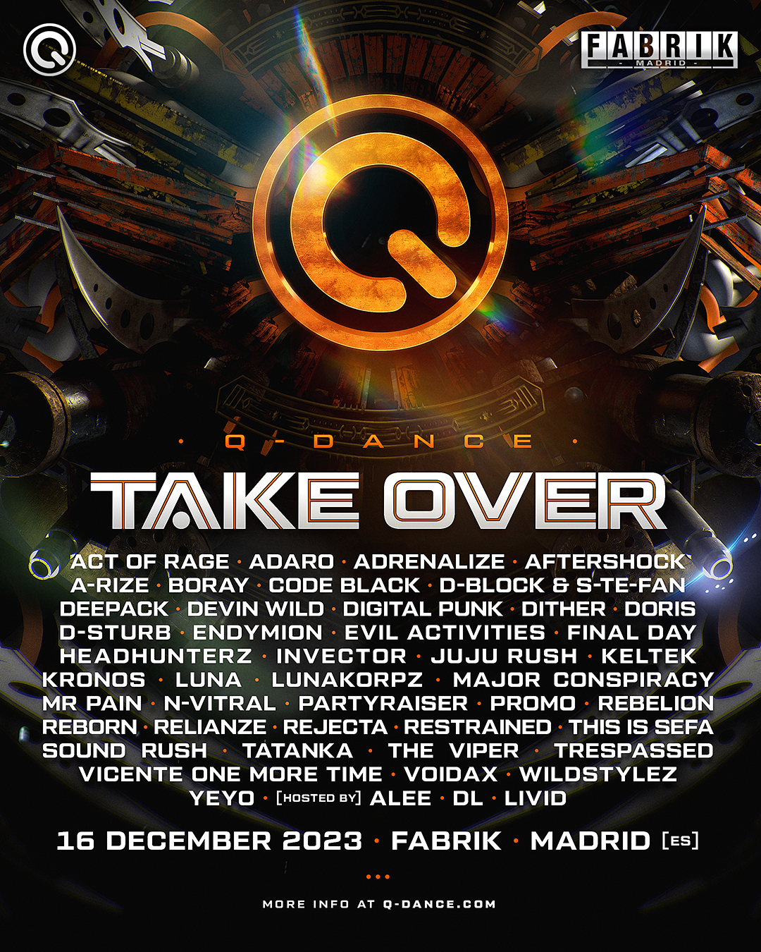 Q-DANCE takeover in Fabrik - フライヤー表