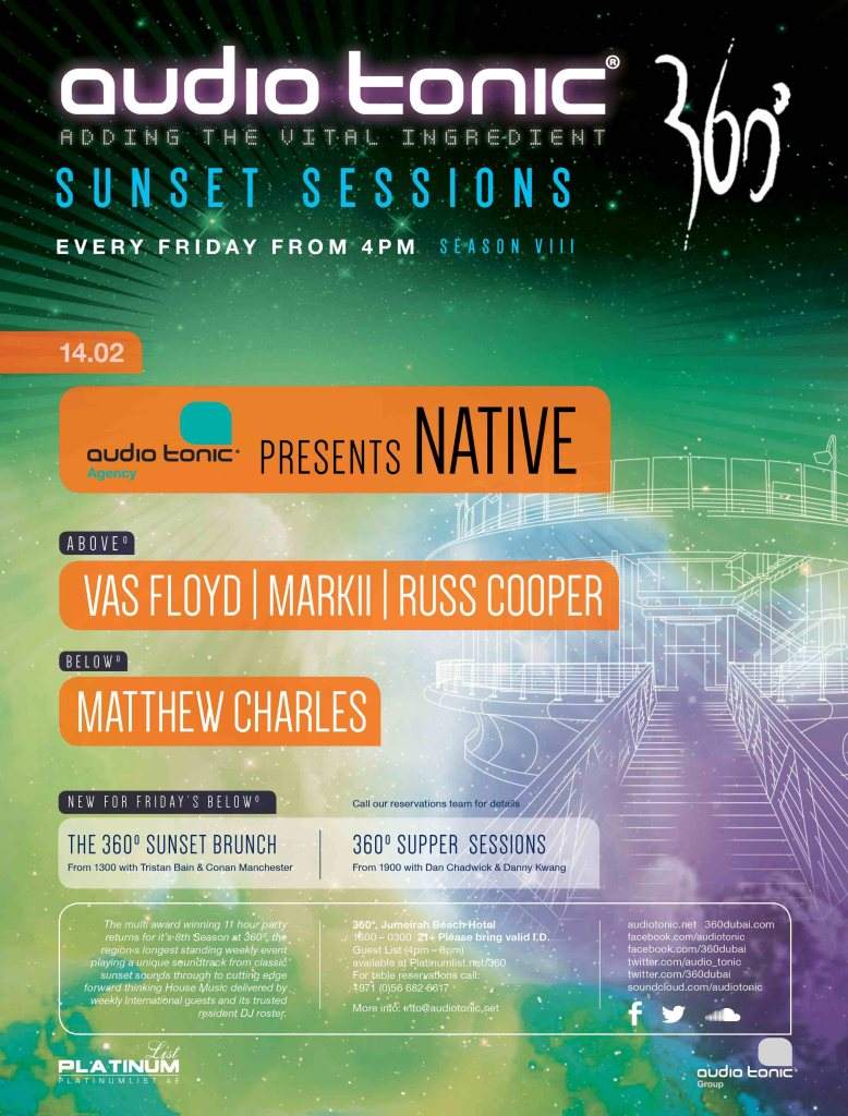 Audio Tonic Sunset Sessions presents Native - フライヤー表