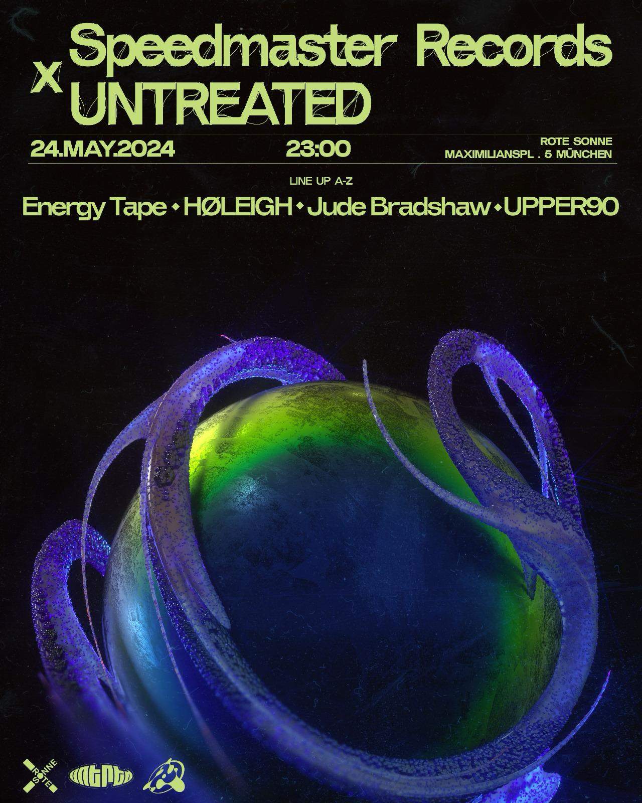 Speedmaster Records x UNTREATED invites ENERGY TAPE, HØLEIGH, Jude Bradshaw, Upper90 - Página frontal