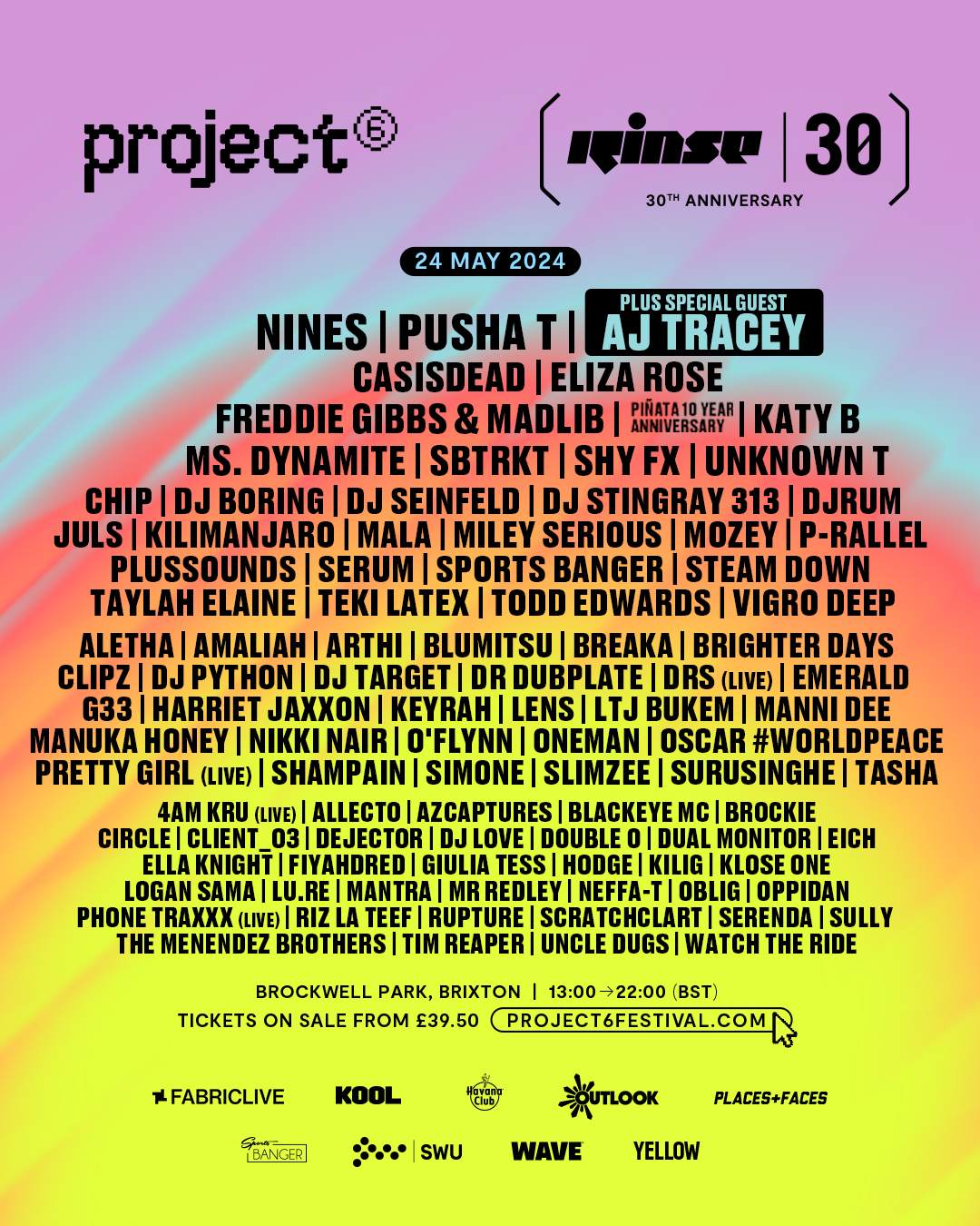 Project 6 Festival / Rinse 30th Anniversary 2024 - Página frontal