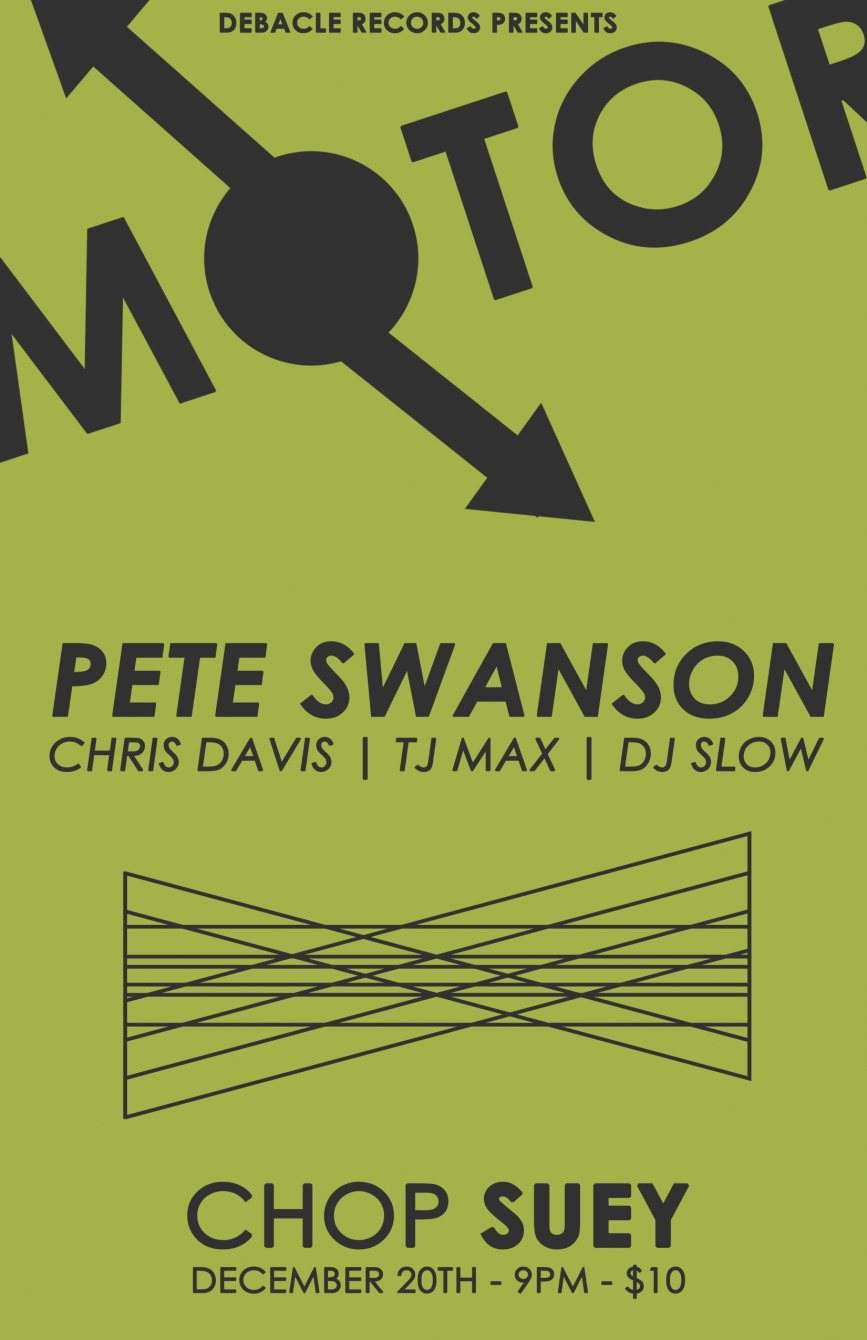 Motor IX: Pete Swanson - Página frontal