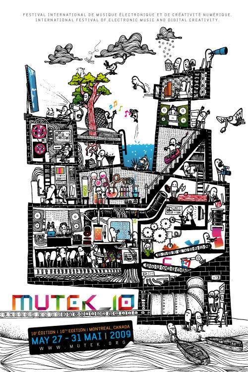 Mutek 2009: Mutek // Piknic 1 - フライヤー表