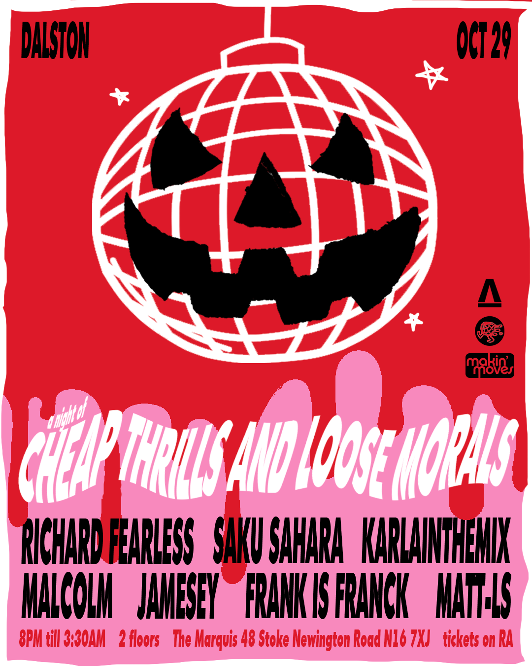 Makin' Moves x Shapes x Global Warming pres 'Cheap Thrills & Loose Morals' - フライヤー表