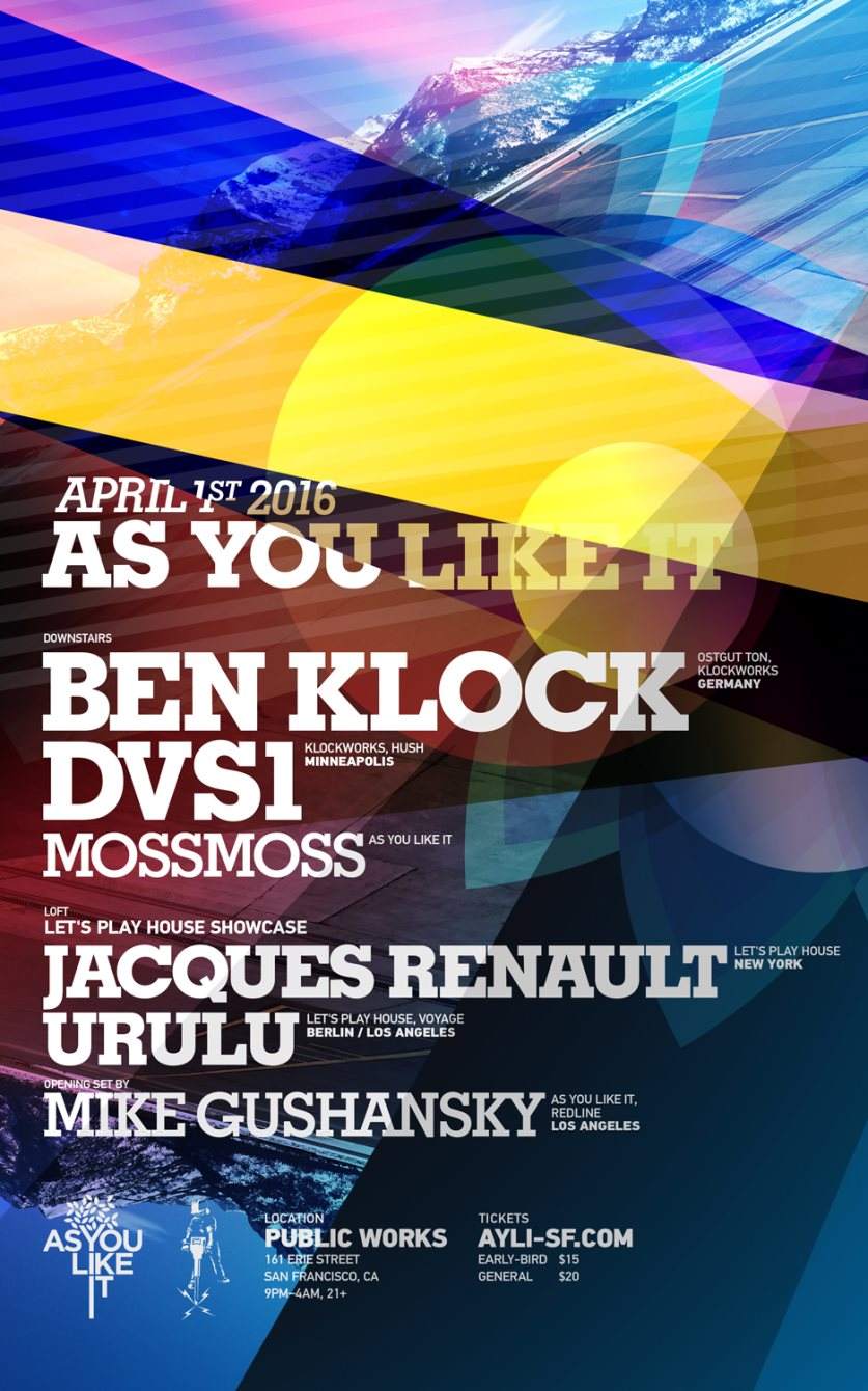 As You Like It with Ben Klock, Dvs1 & Jacques Renault & Urulu in the Loft - Página frontal