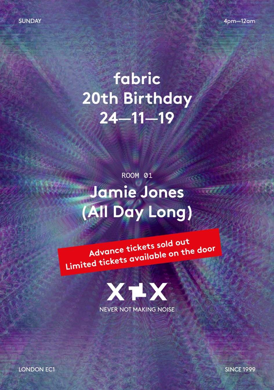 fabric XX: Jamie Jones (All Day Long) - フライヤー裏