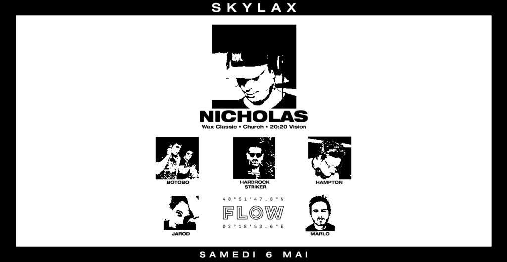 Skylax à Flow Paris with Nicholas, La Colloc & Escaped - フライヤー裏