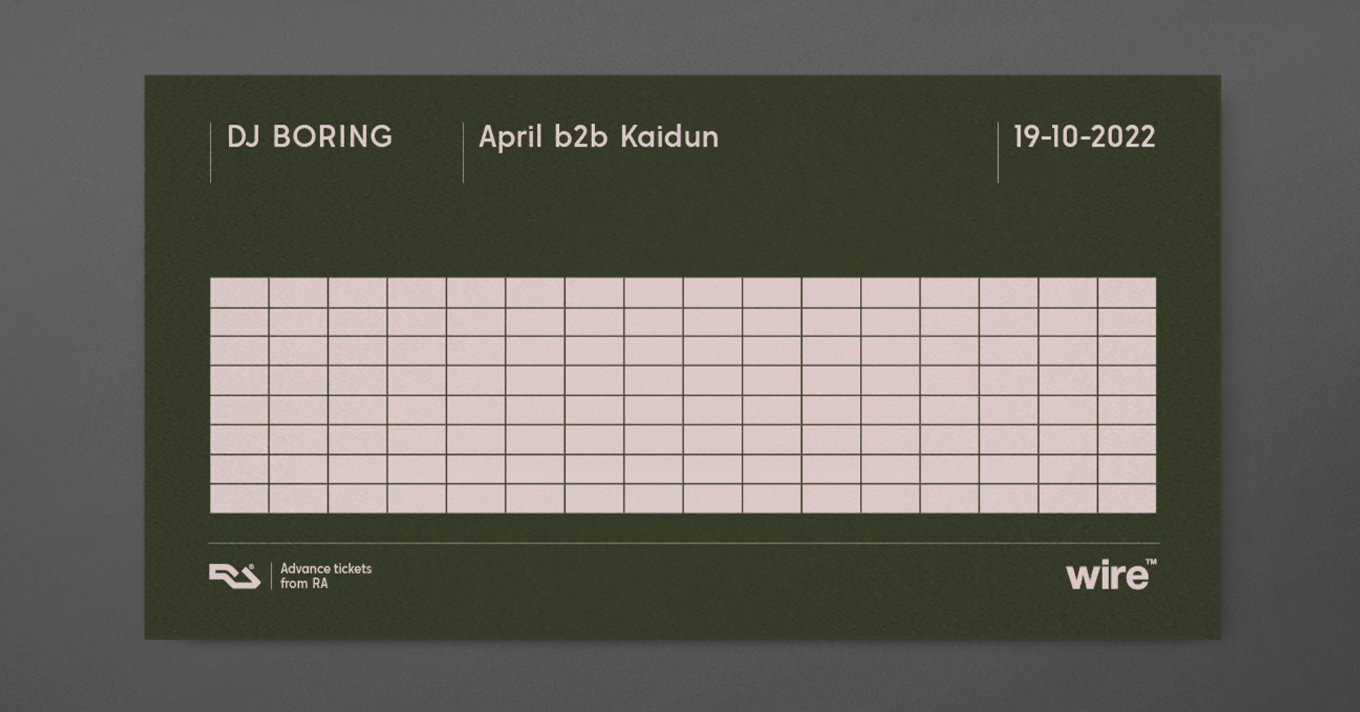 Wire presents: DJ BORING & April b2b Kaidun - Página frontal