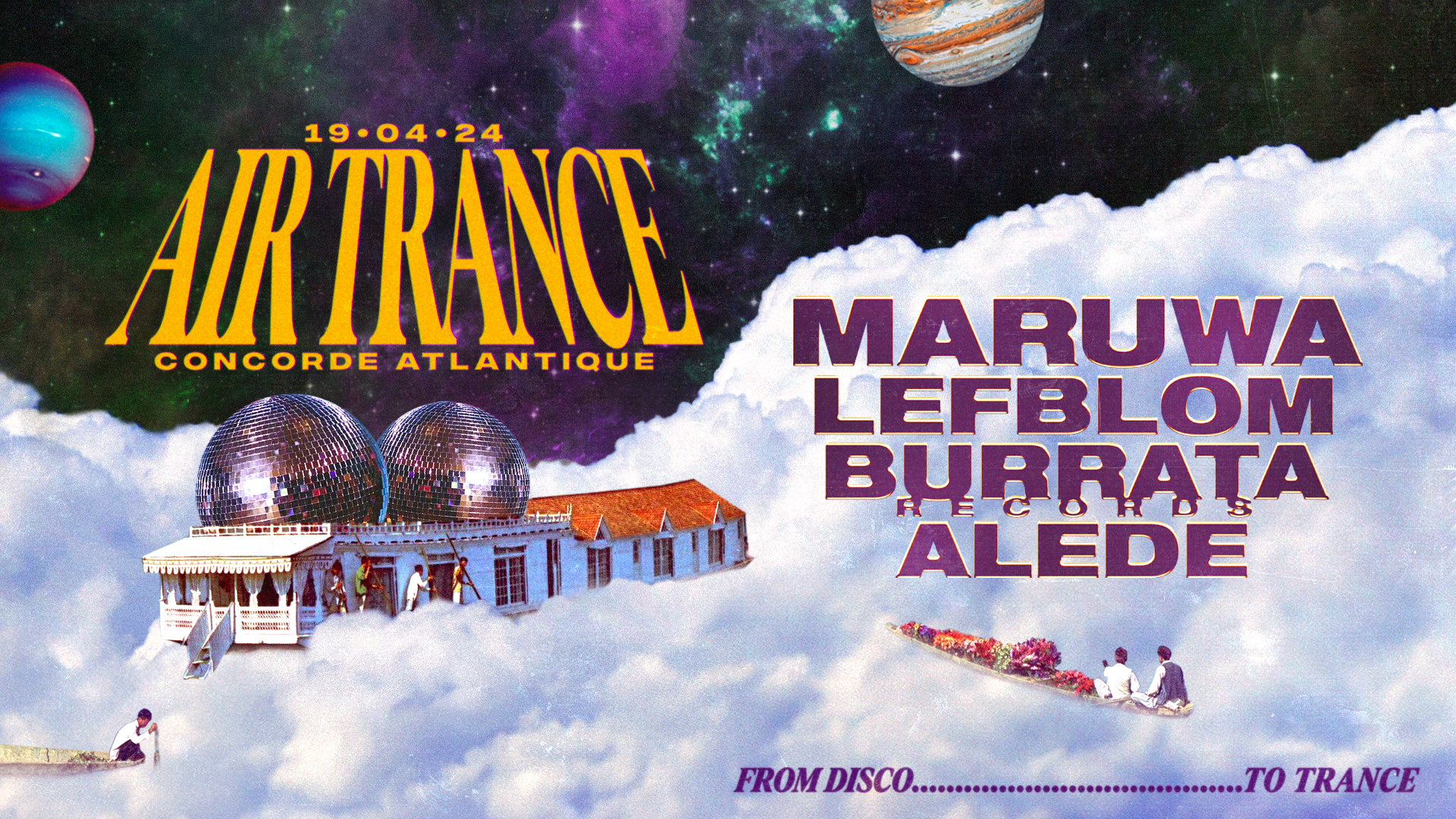 Air Trance #2: Maruwa / Lefblom / Alede / Burrata Records - フライヤー表