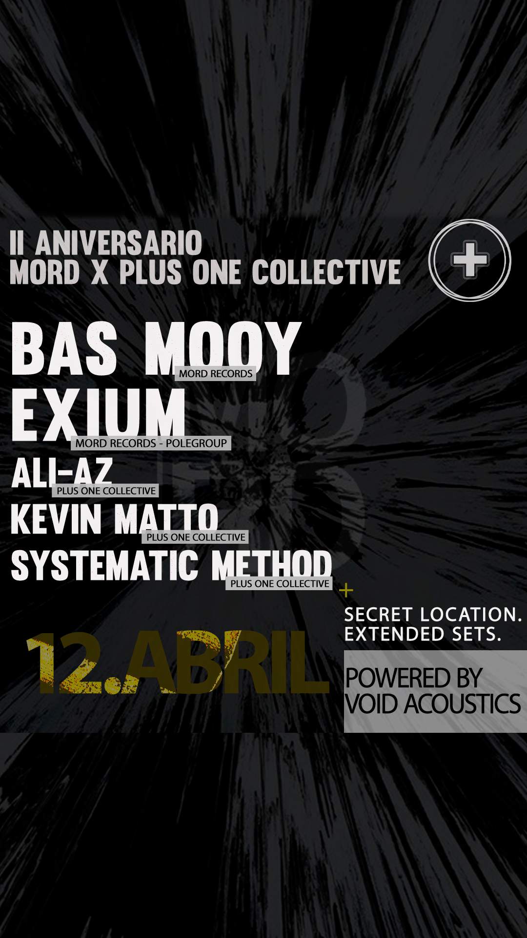 Plus One X MORD - Bas Mooy + Exium - フライヤー表