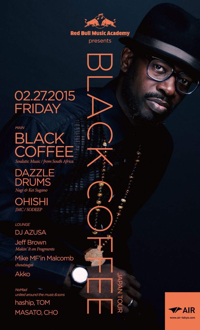 Red Bull Music Academy presents Black Coffee Japan Tour - フライヤー裏