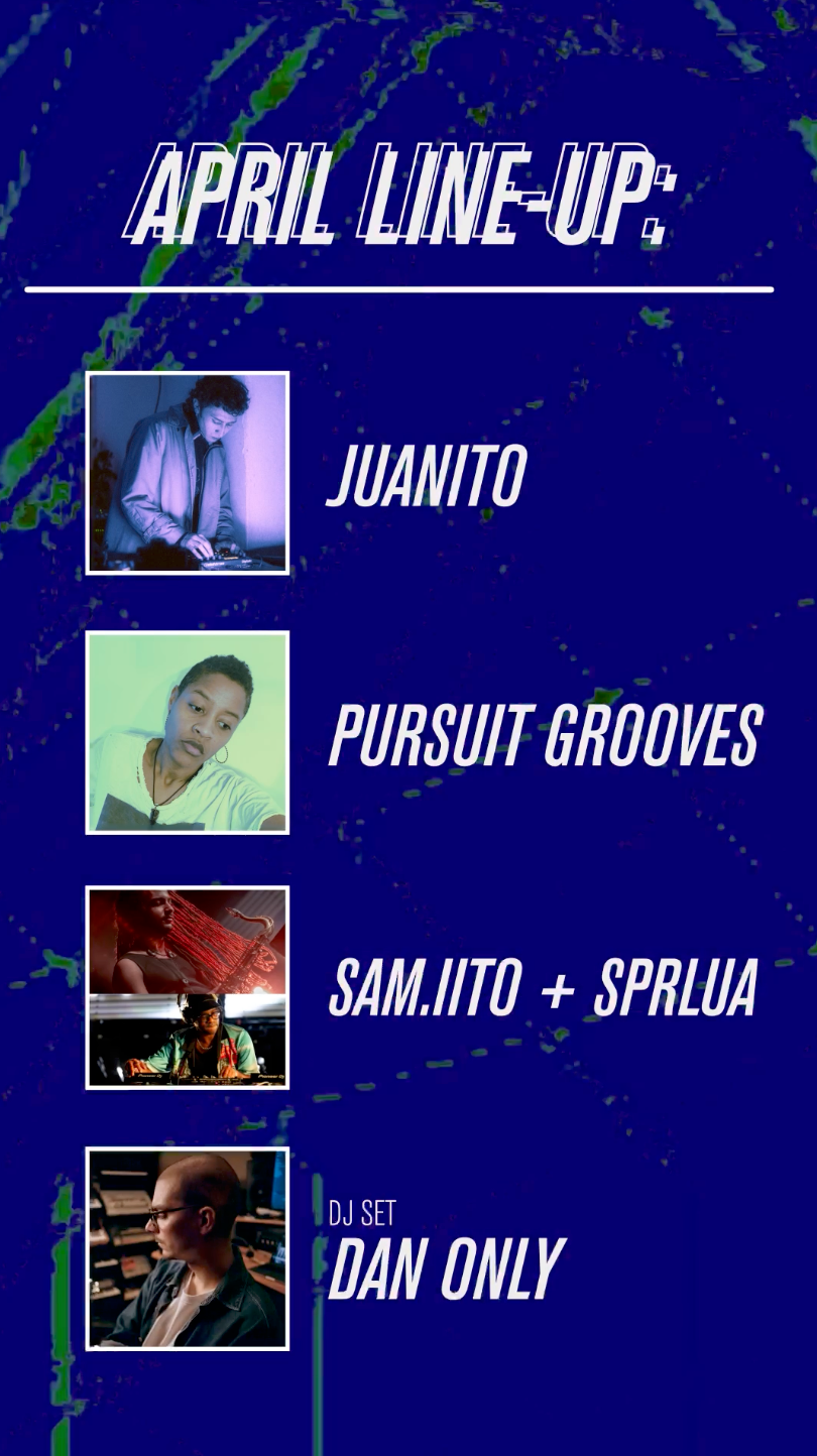 Frequencies: Juanito, Pursuit Grooves, SAM.IITO + Sprlua, Dan Only - フライヤー表