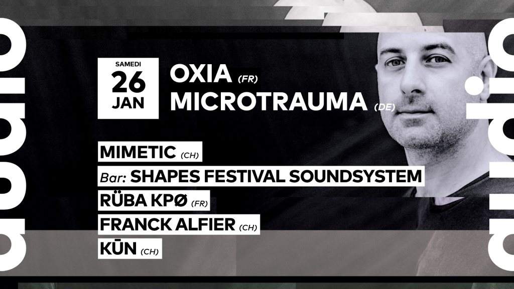 Oxia - Microtrauma - mimetic - Shape Festival Soundsystem - フライヤー表