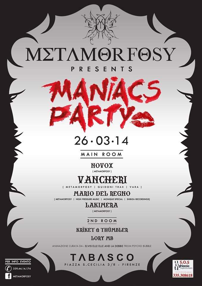 Maniacs Party - フライヤー表