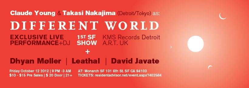 Claude Young & Takasi Nakajima aka Different World Exclusive Live PA/DJ Set - Página frontal