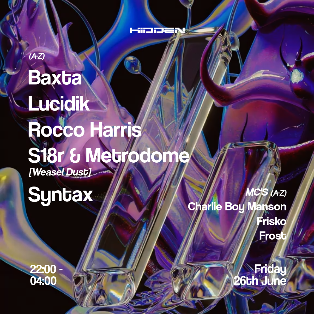 Hidden Jungle & DNB Rave: SL8R, Metrodome, Rocco harris at Hidden ...