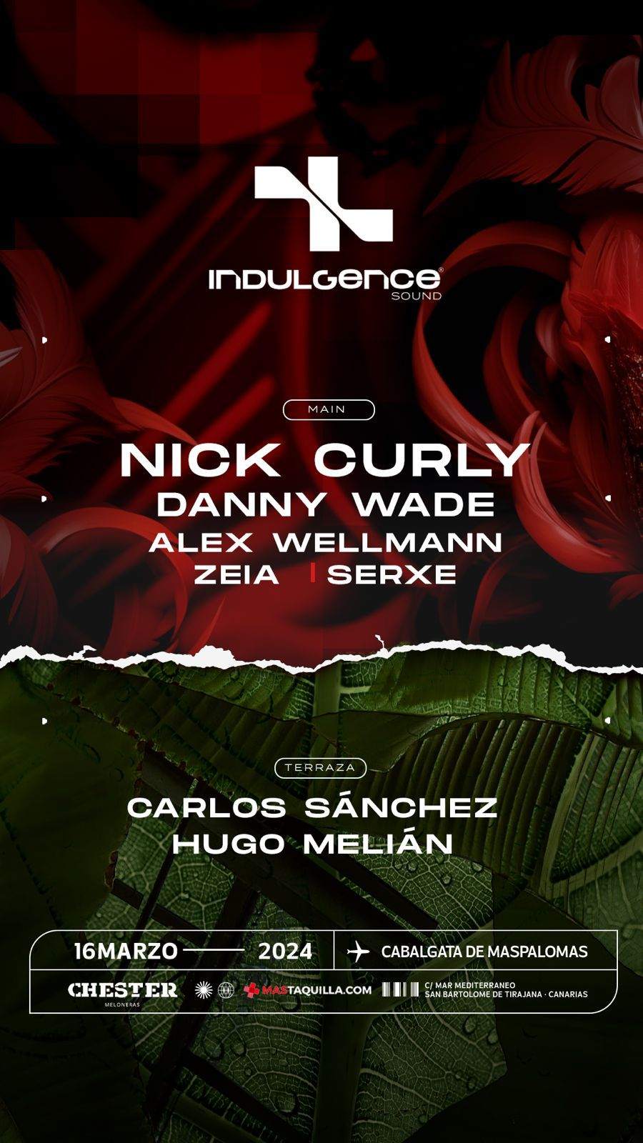 INDULGENCE SOUND PRESENTS: Nick Curly, ZEIA, DANNY WADE, Carlos Sanchez - フライヤー表