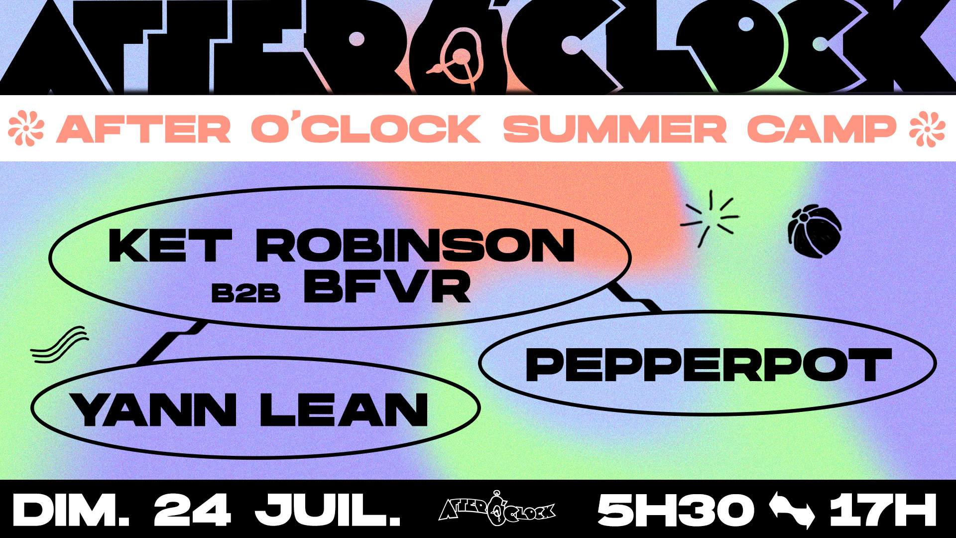After O'Clock Summer Camp: Ket Robinson, BFVR, Yann Lean, Pepperpot - Página frontal