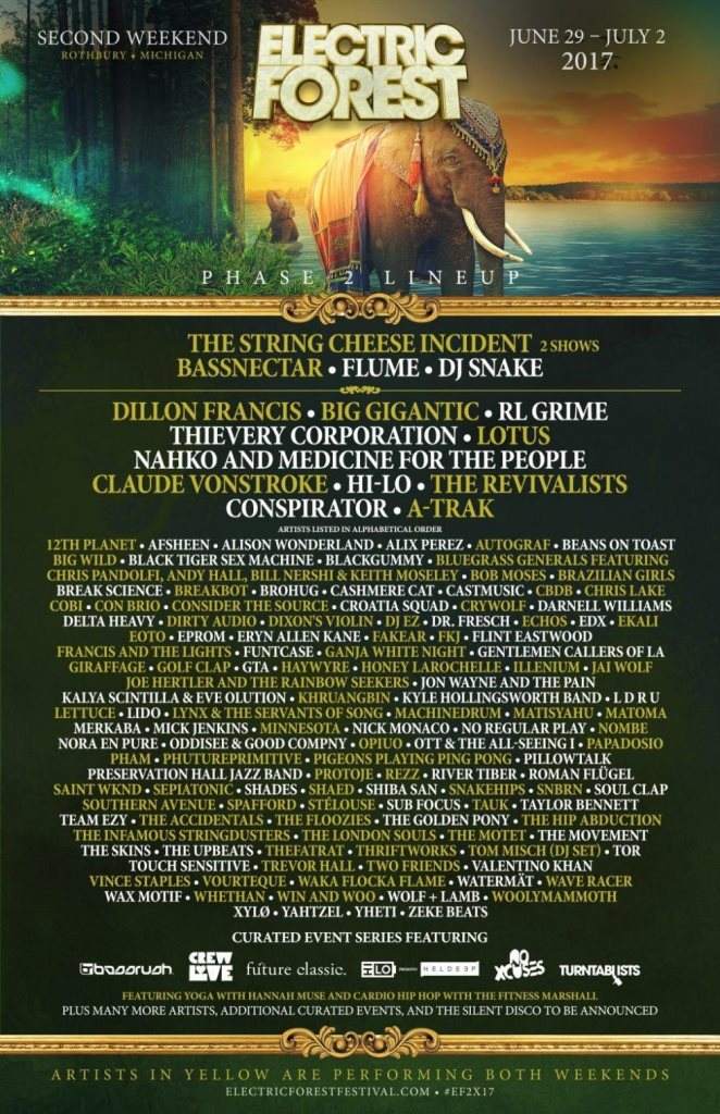 Electric Forest Festival - フライヤー裏