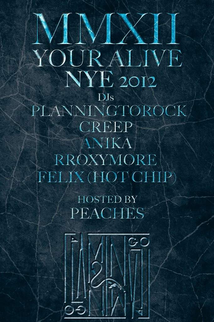 Mmxii Your Alive Nye - Hosted By Peaches - フライヤー表