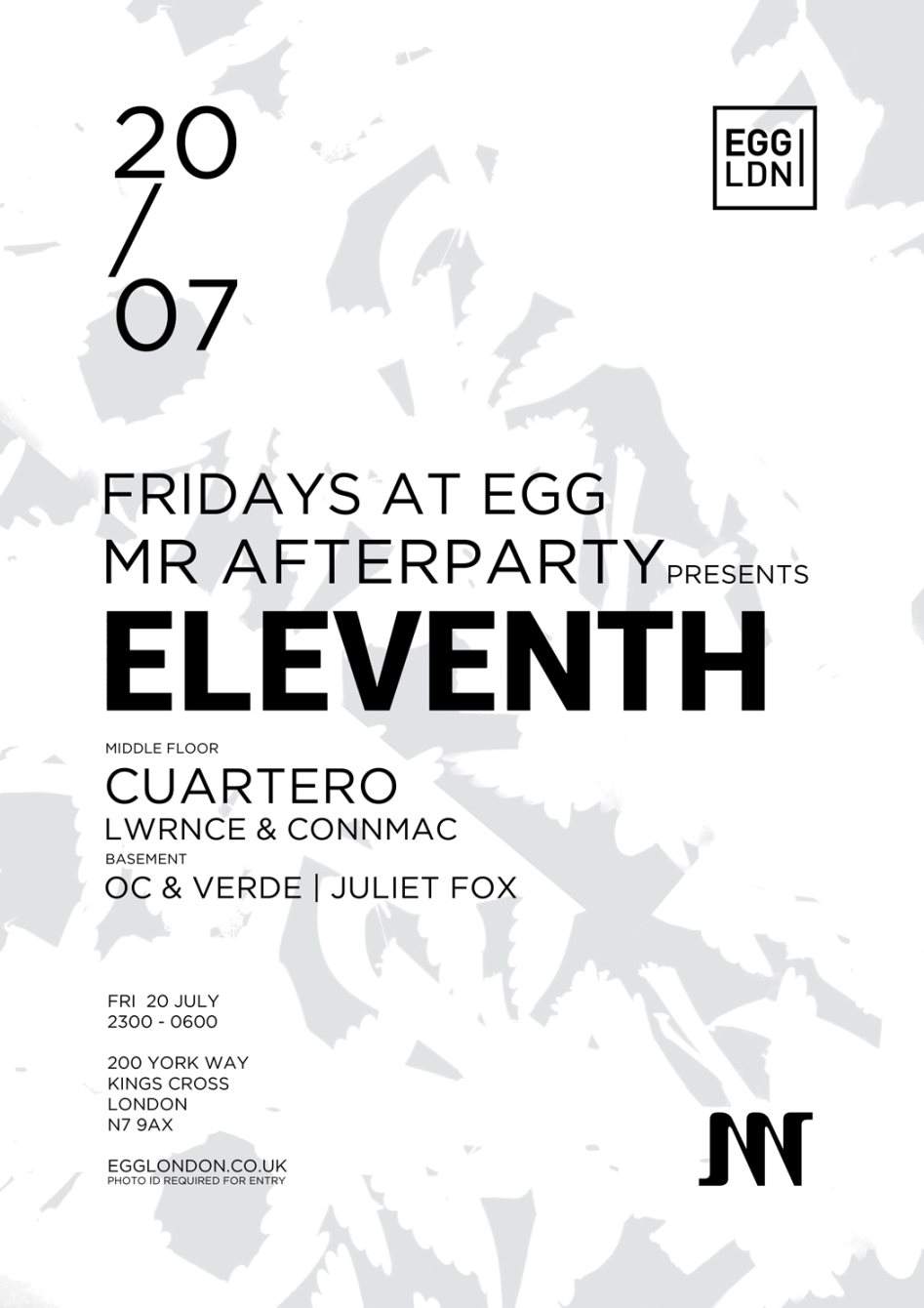 Fridays at EGG: Mr Afterparty Pres Eleventh: Cuartero, OC & Verde, Juliet Fox - Página frontal