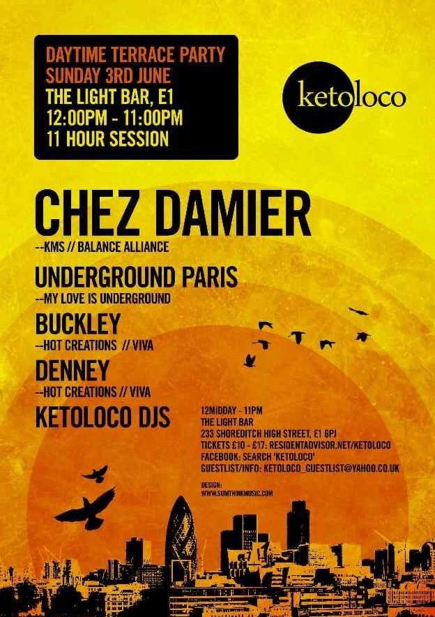 Ketoloco Daytime Terrace Party with Chez Damier, Underground Paris, Buckley & More - フライヤー裏