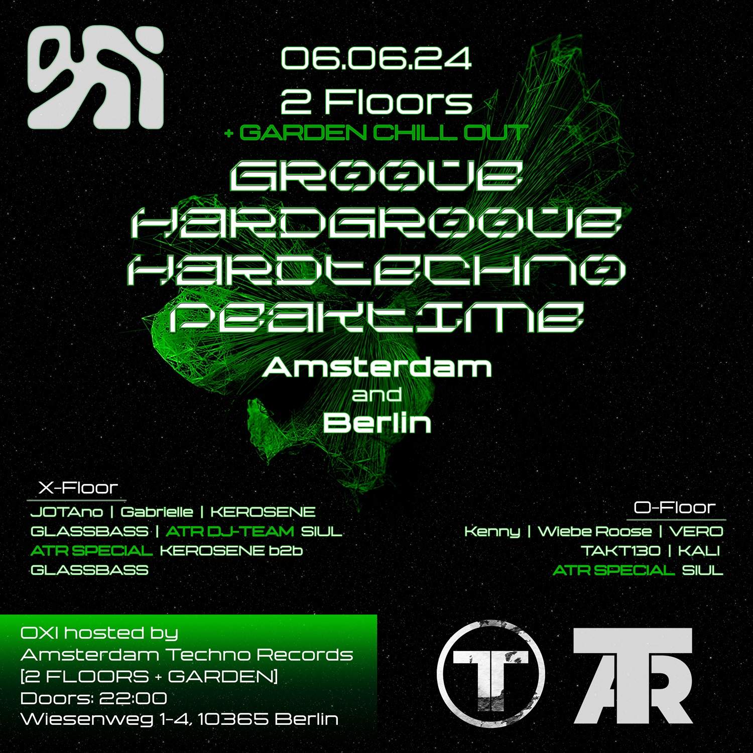 Amsterdam Techno Records - OXI hosted by ATR [2 FLOORS + GARDEN] [Amsterdam and Berlin] - Página frontal