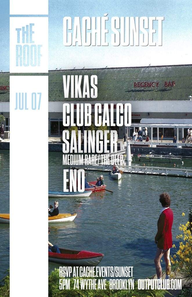 Caché Sunset - Vikas/ Club Calco/ Salinger/ Eno on The Roof - フライヤー表