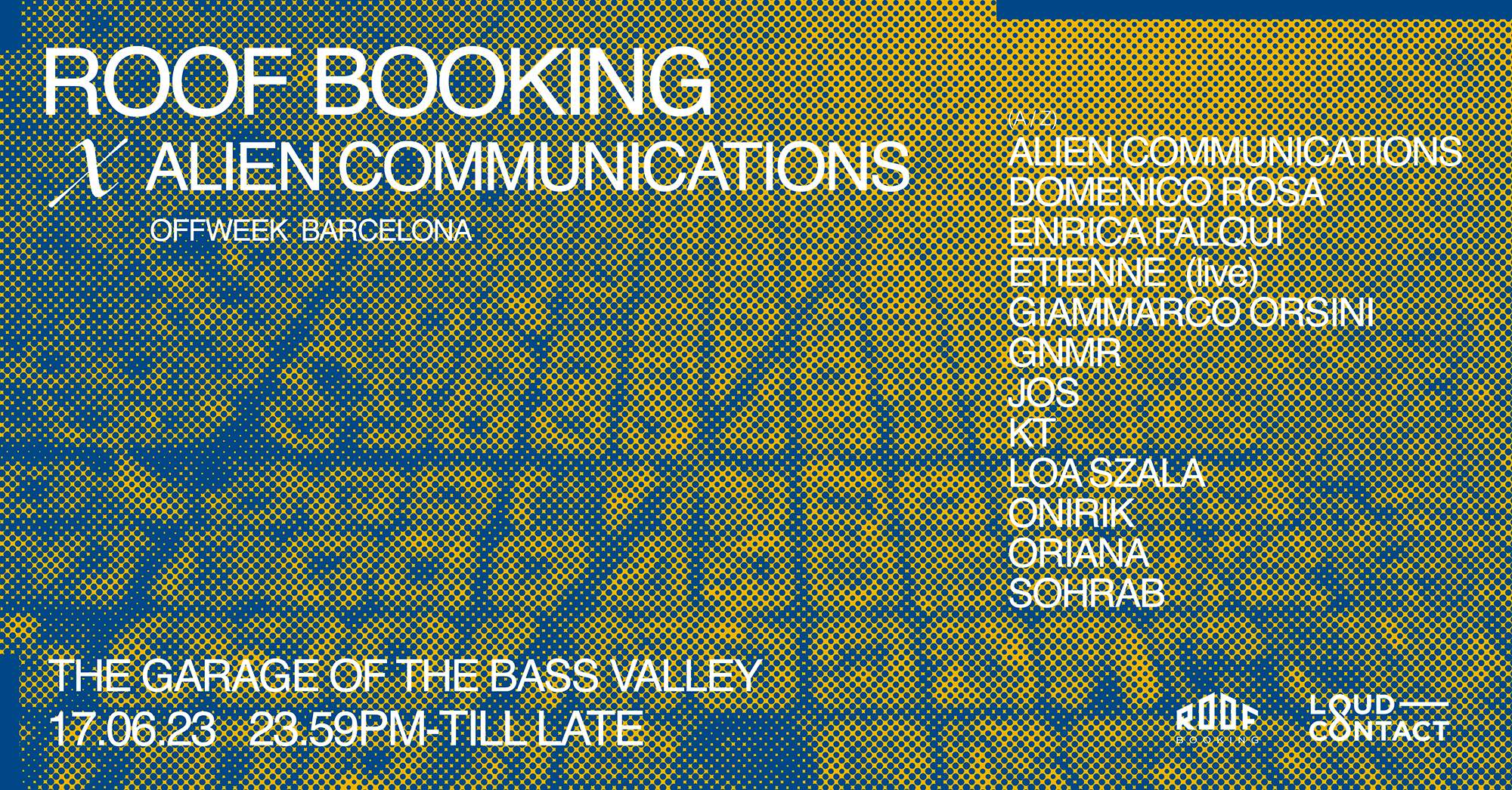 Roof Booking x Alien Communications - Página frontal