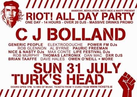 Nice & Nasty present All Day Riot! with Cj Bolland - フライヤー表
