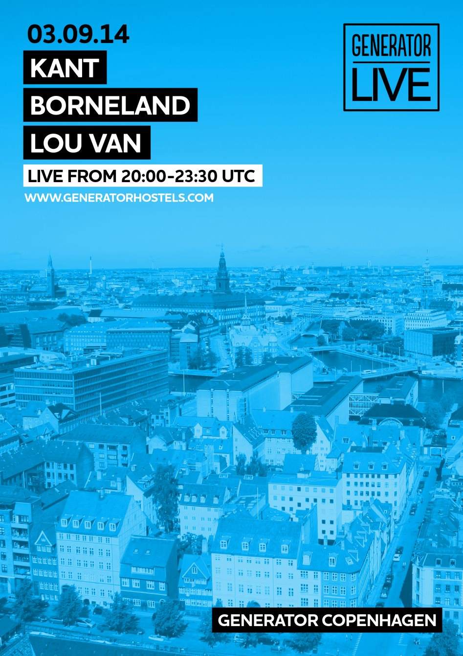 Generator Live || Kant / Borneland / Lou Van - フライヤー裏