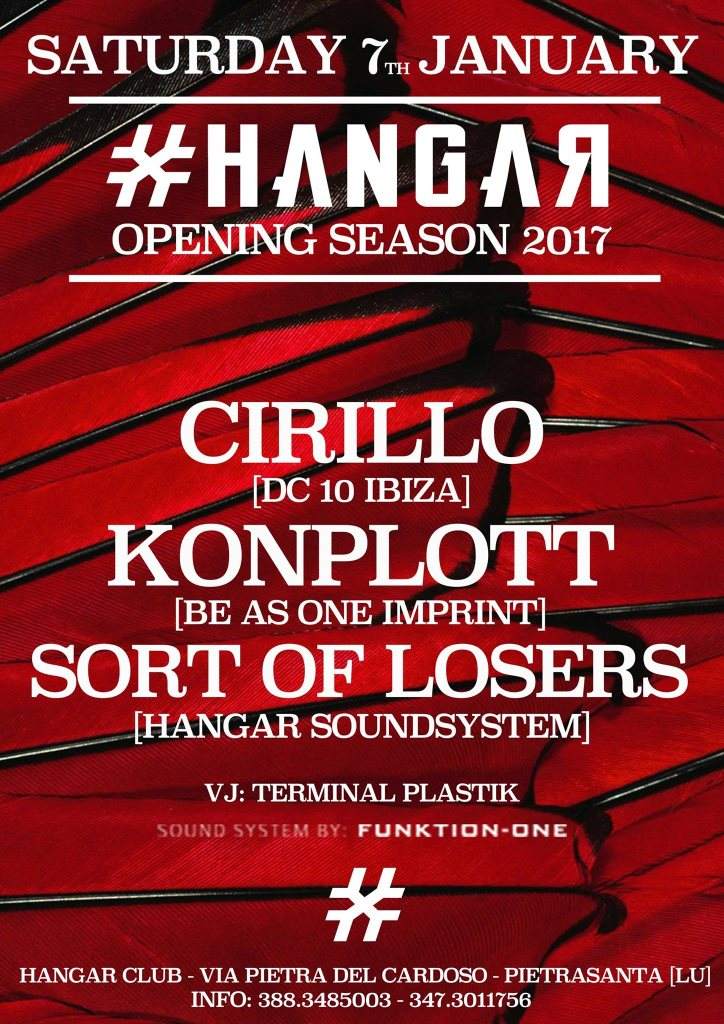 Hangar Opening Season 2017 with Cirillo - フライヤー表