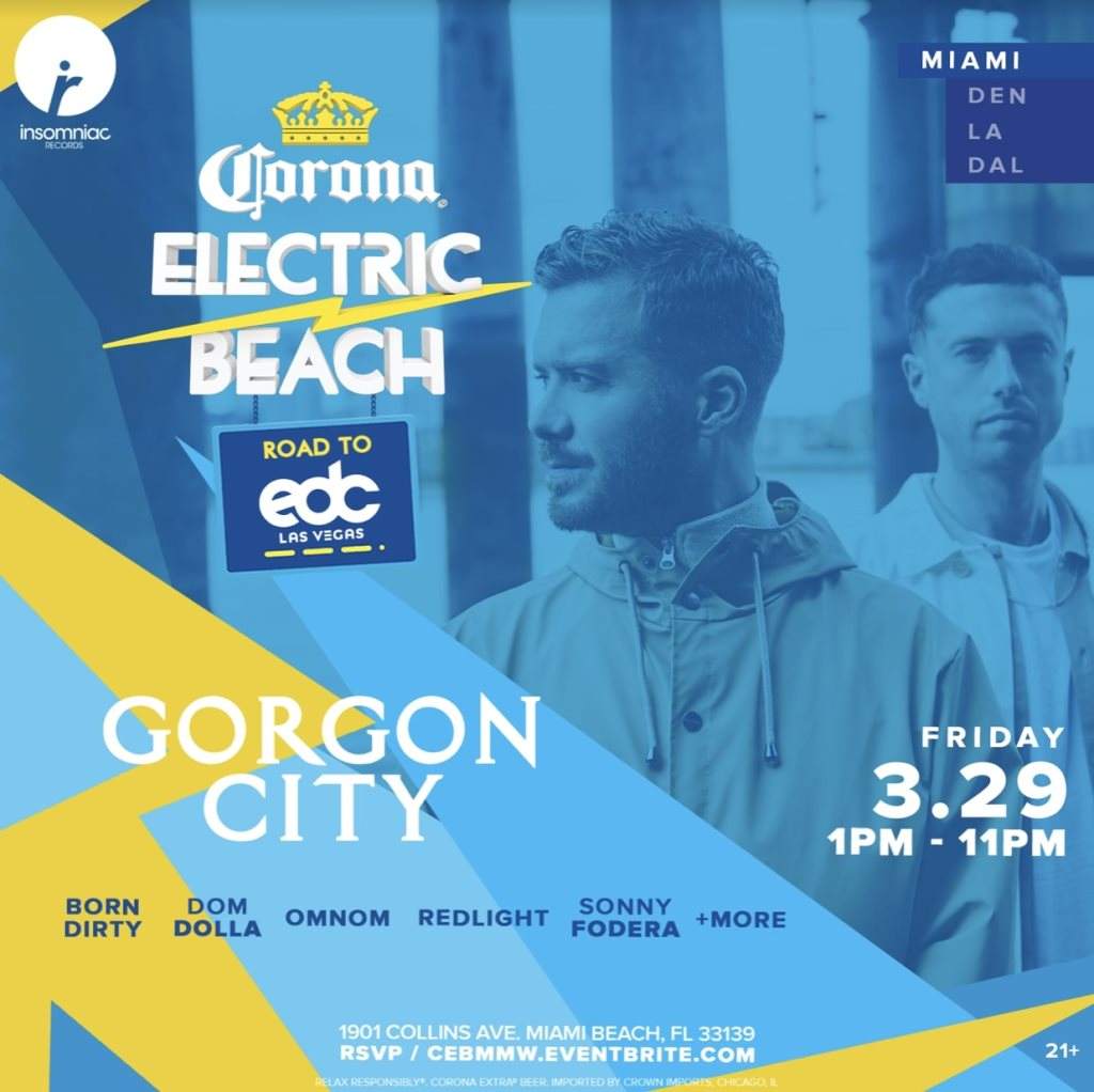 Corona Electric Beach with Gorgon City, Born Dirty, & More - フライヤー表
