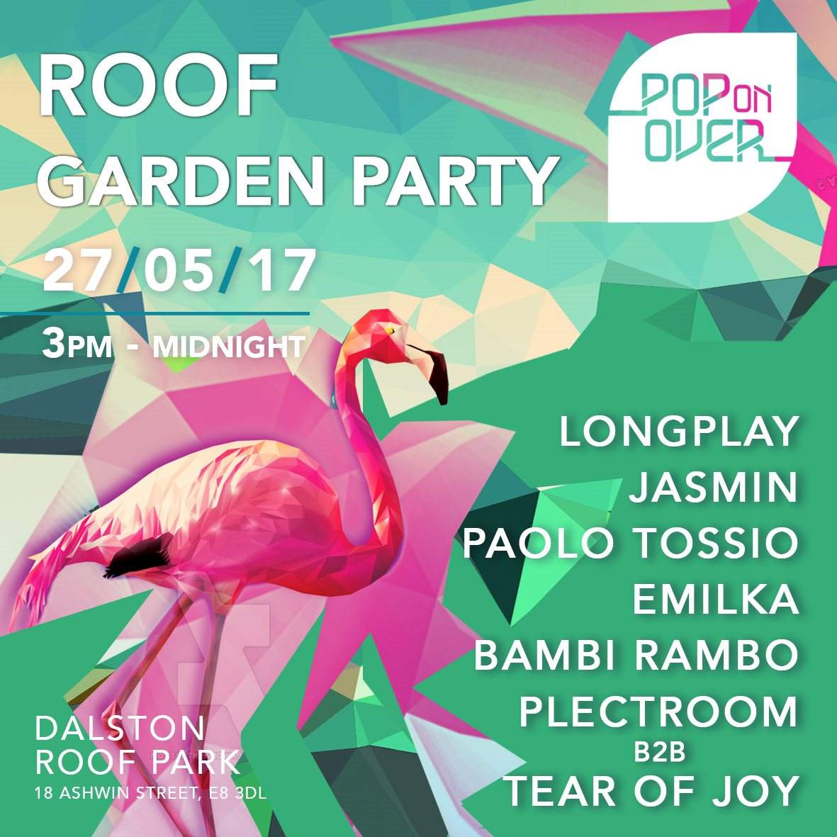 Pop on Over: Roof Garden Party with LongPlay & Friends - Página trasera