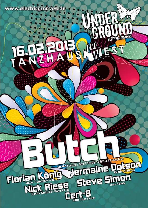 Underground Electric Grooves with Butch - フライヤー表