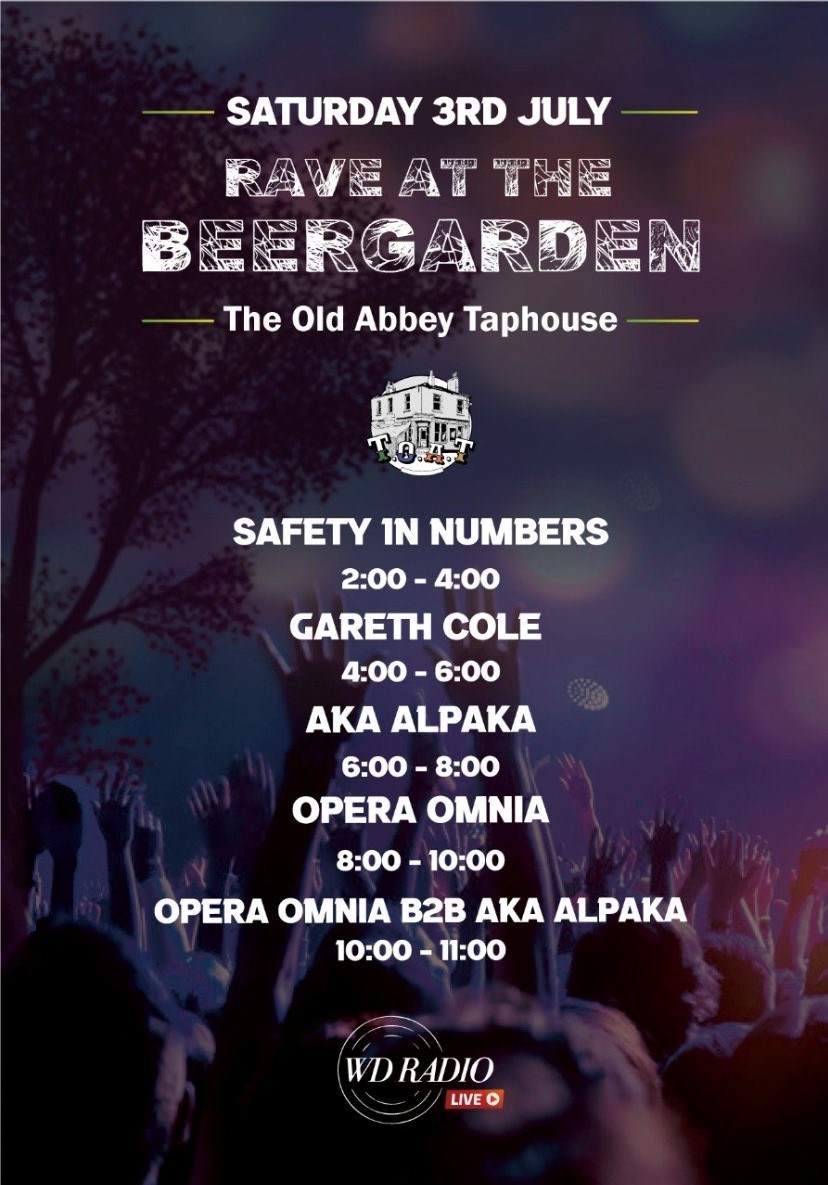 Rave at the Beergarden (Tickets Reduce) - AKA Alpaka / Opera Omnia / Gareth Cole Live - Página trasera