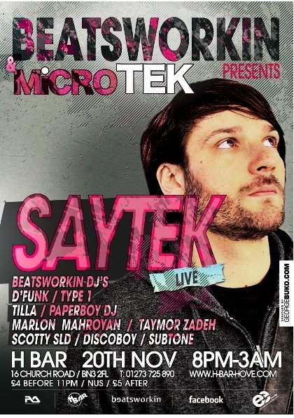 Beatsworkin and Microtek presents: Saytek - Página frontal