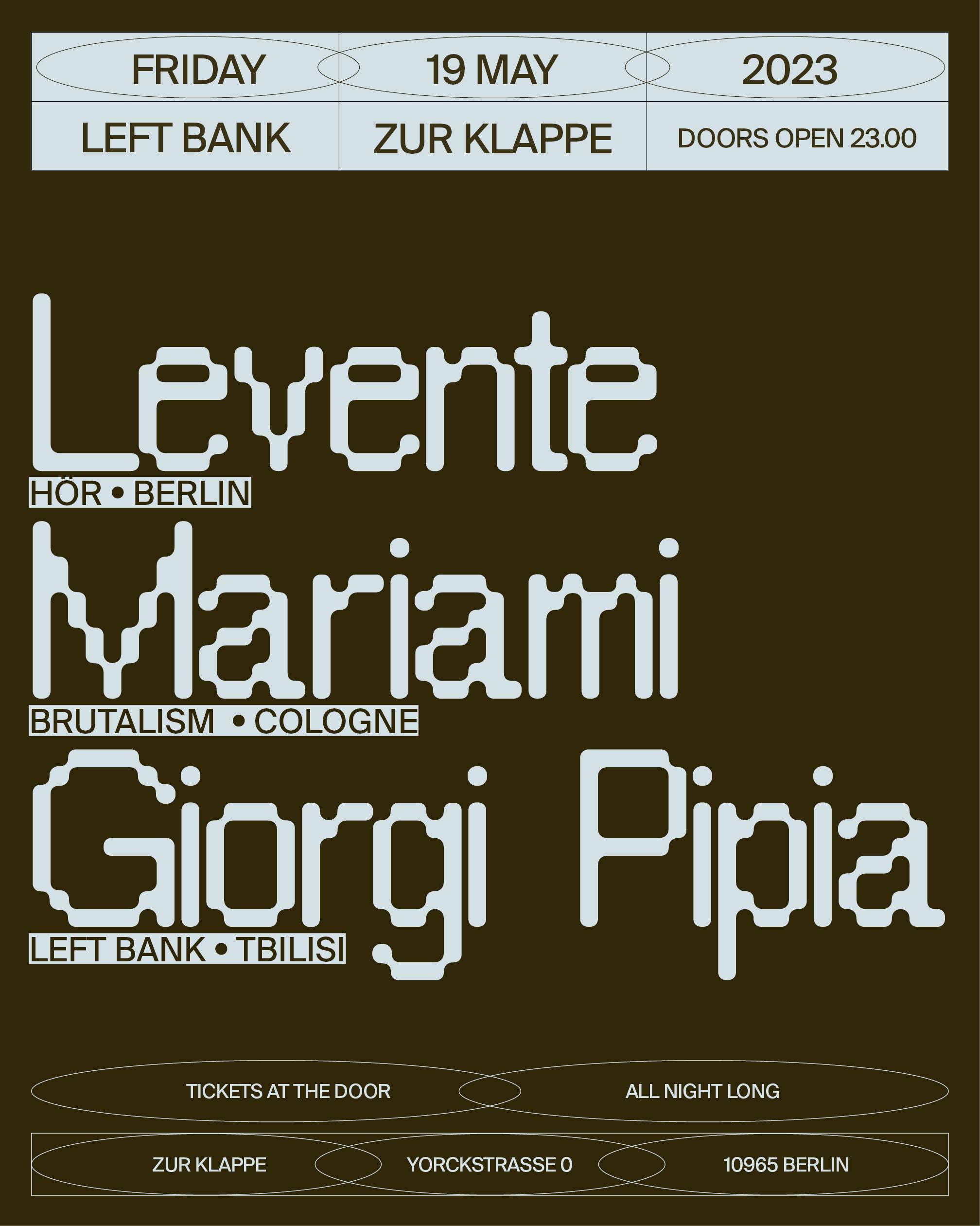 Giorgi Pipia, Mariami & Levente - フライヤー裏