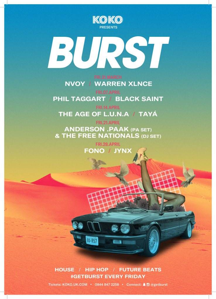 Burst - Fono, Jynx & Burst DJs - フライヤー表