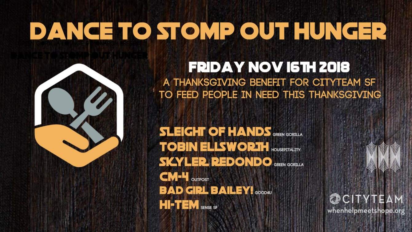 Dance To Stomp Out Hunger feat. Sleight of Hands, Tobin Ellsworth & More - フライヤー表