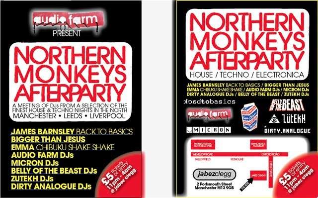 Audio Farm presents Northern Monkeys Parklife Afterparty - フライヤー表