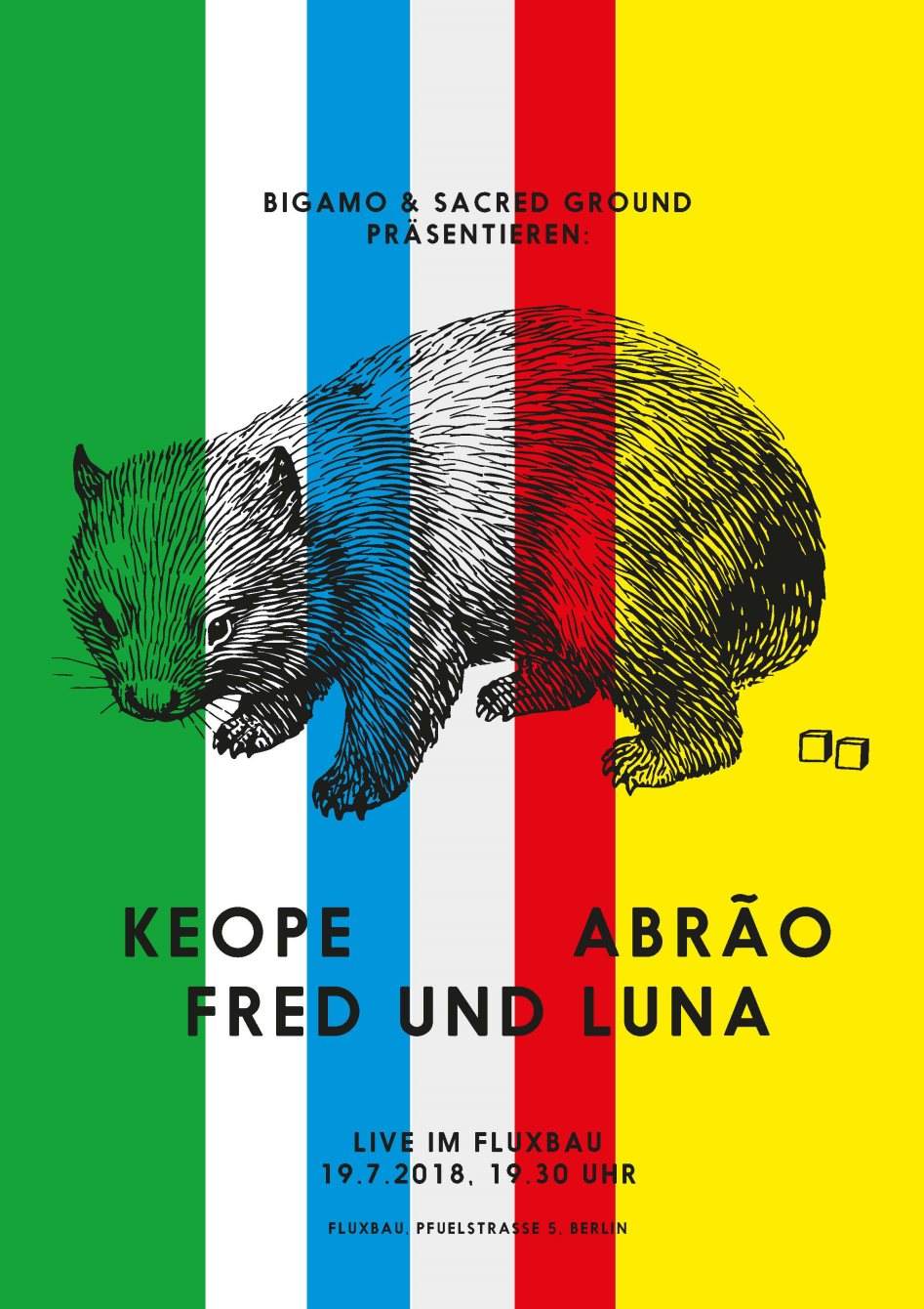Bigamo Live with Abrão, Keope & Fred und Luna - フライヤー表