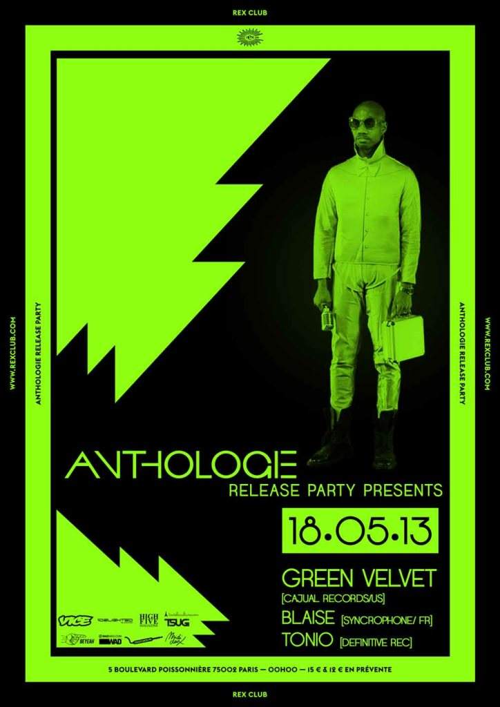 Anthologie Release Party: Green Velvet, Blaise, dj Tonio - Página frontal