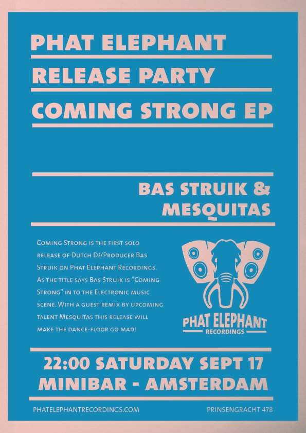 Phat Elephant Recordings - Coming Strong Release Party - Página frontal