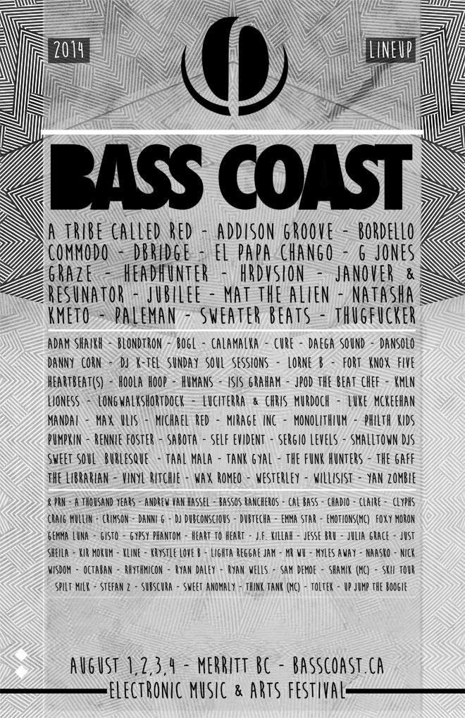 Bass Coast 2014 - フライヤー表